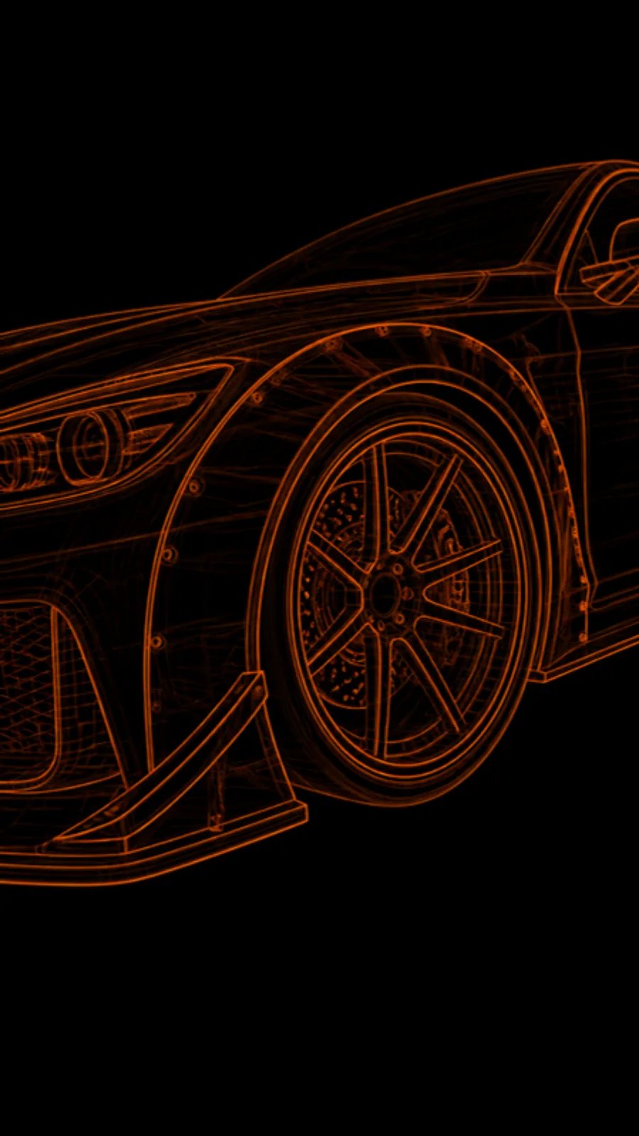 Detalle en radiografía de un pasarruedas widebody atornillado sobre la carrocería, con la llanta y el disco de freno a la vista